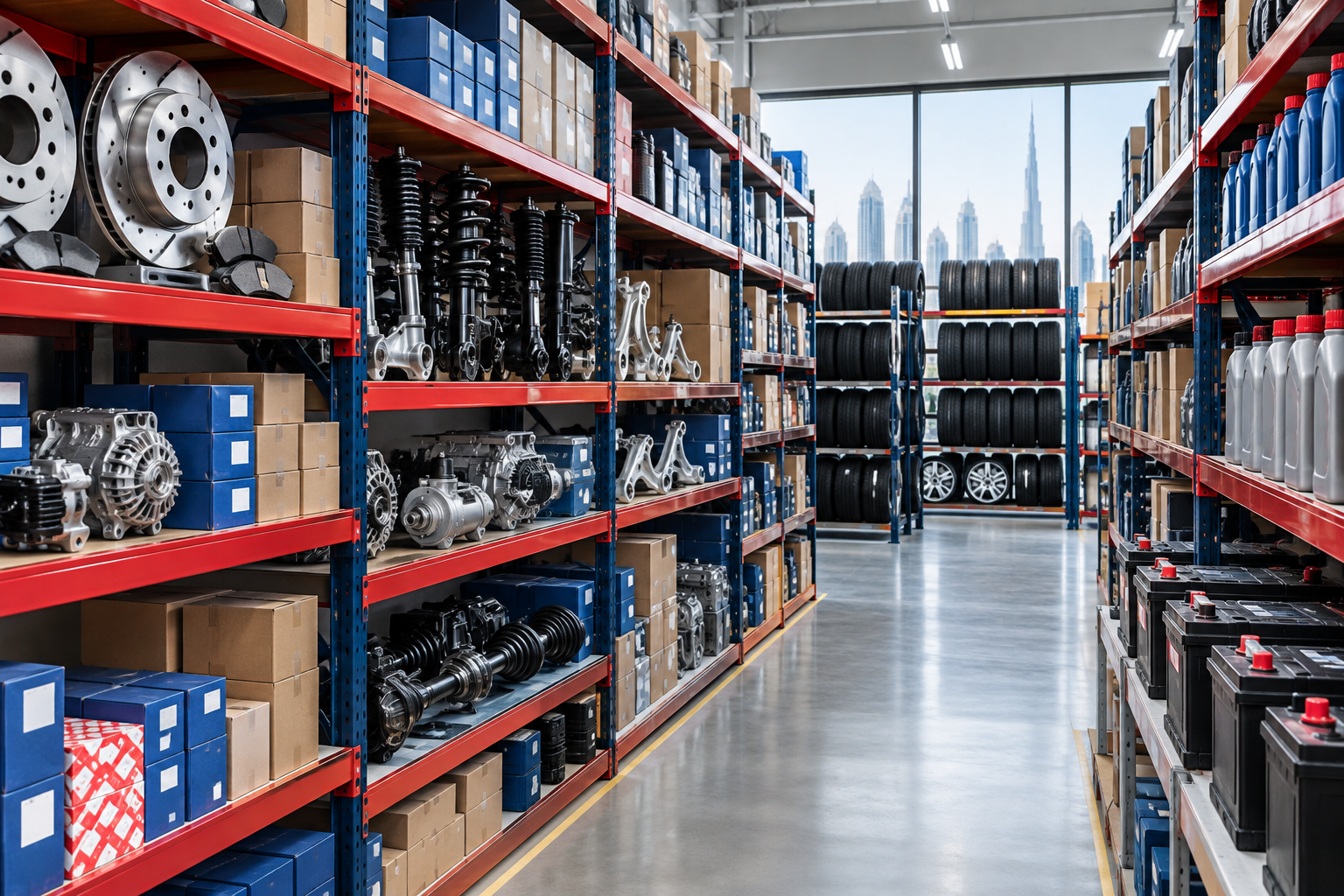Organized auto spare parts warehouse